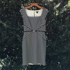 Ann Taylor Blue and White Striped Dress